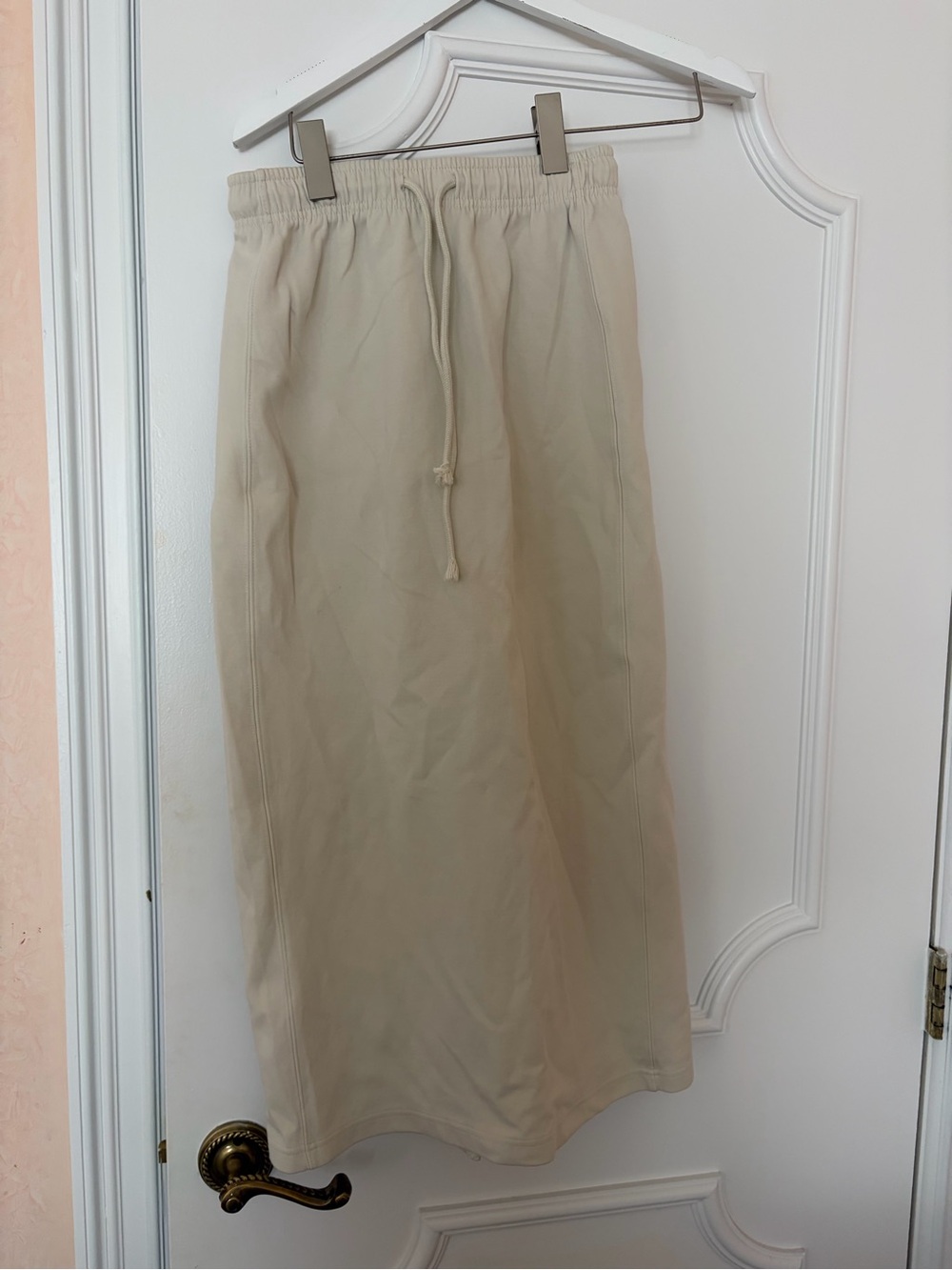ZARA Women’s Cream Beige Drawstring Maxi Skirt Size XS Elastic Waist Casual